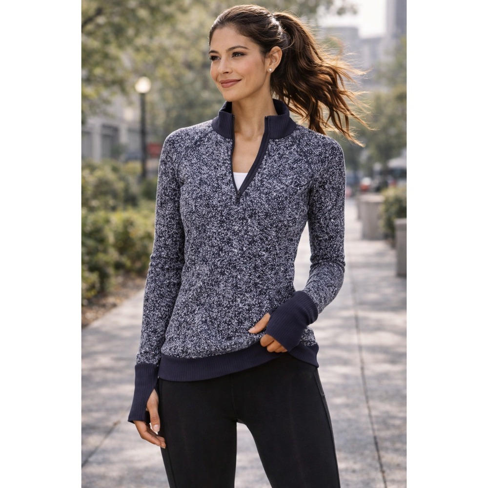 Lululemon‎ Rest Less 1/2 Zip 6 8 Gray Mock Neck Running Pullover Thumbholes
